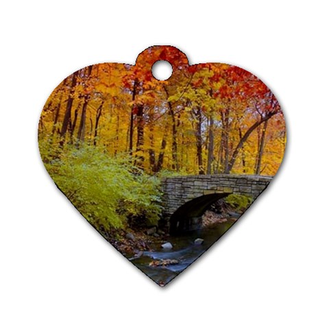 Stone Country Bridge Dog Tag Heart (Two Sides) from ArtsNow.com Back