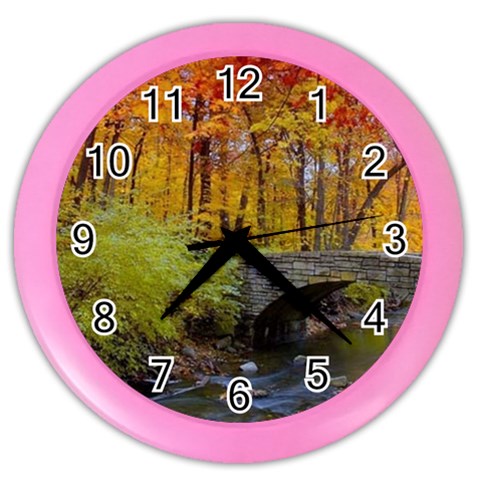 Stone Country Bridge Color Wall Clock from ArtsNow.com Front