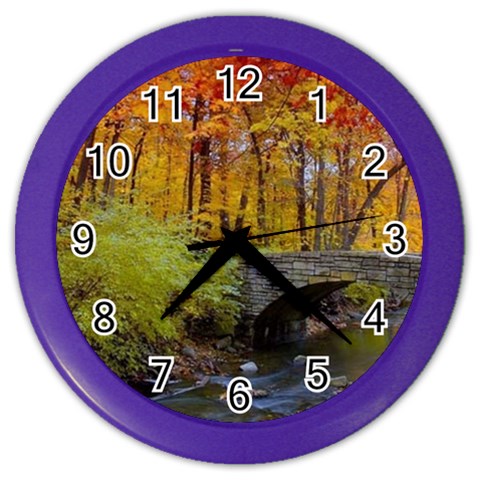 Stone Country Bridge Color Wall Clock from ArtsNow.com Front