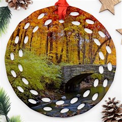 Stone Country Bridge Round Filigree Ornament (Two Sides) from ArtsNow.com Front