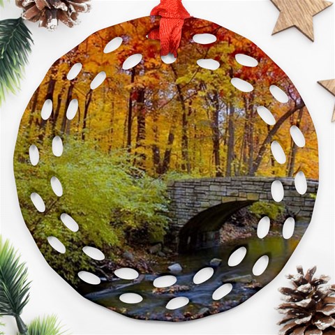 Stone Country Bridge Round Filigree Ornament (Two Sides) from ArtsNow.com Back