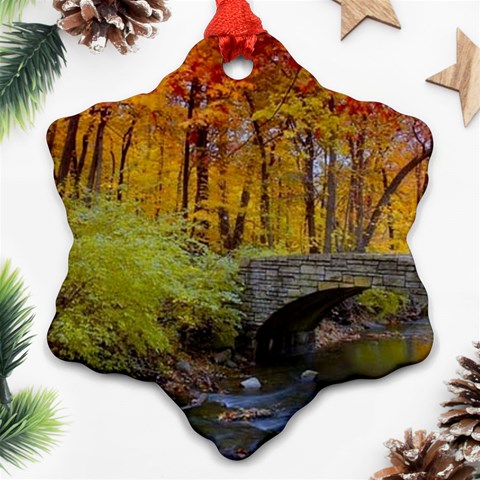 Stone Country Bridge Snowflake Ornament (Two Sides) from ArtsNow.com Back