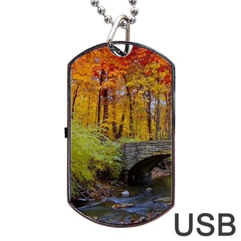 Stone Country Bridge Dog Tag USB Flash (Two Sides) from ArtsNow.com Back