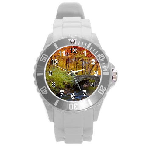 Stone Country Bridge Round Plastic Sport Watch (L) from ArtsNow.com Front