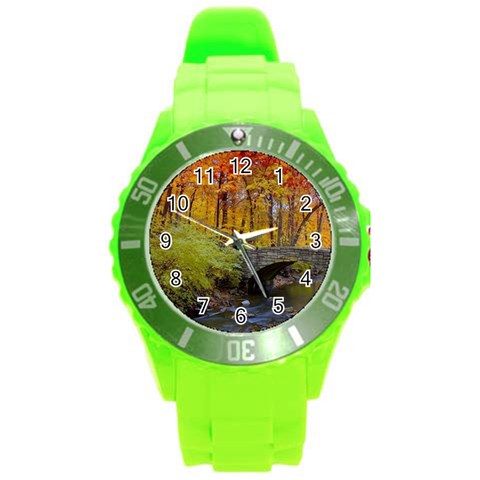 Stone Country Bridge Round Plastic Sport Watch (L) from ArtsNow.com Front