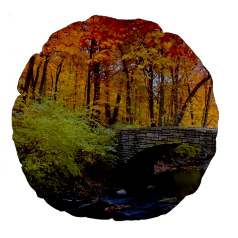 Stone Country Bridge Large 18  Premium Round Cushion  from ArtsNow.com Back