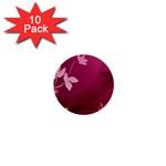 Pink Flower Art 1  Mini Button (10 pack) 