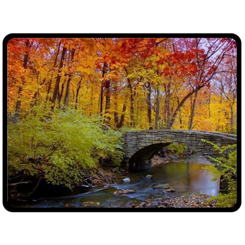 Stone Country Bridge Double Sided Fleece Blanket (Large) from ArtsNow.com 80 x60  Blanket Back