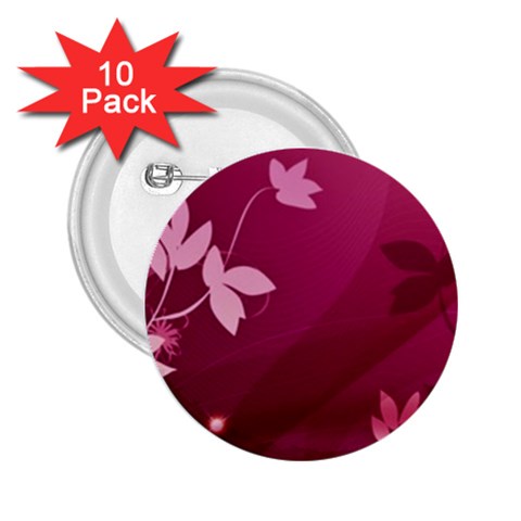 Pink Flower Art 2.25  Button (10 pack) from ArtsNow.com Front