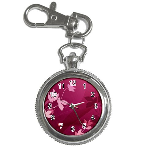 Pink Flower Art Key Chain Watch from ArtsNow.com Front