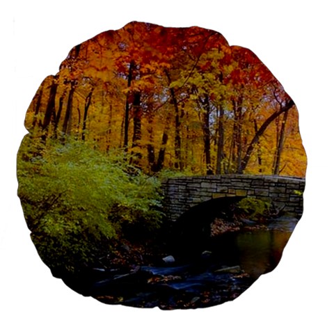 Stone Country Bridge Large 18  Premium Flano Round Cushion  from ArtsNow.com Back