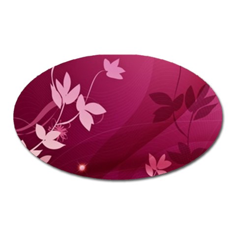 Pink Flower Art Magnet (Oval) from ArtsNow.com Front