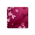 Pink Flower Art Magnet (Square)