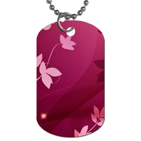 Pink Flower Art Dog Tag (Two Sides) from ArtsNow.com Back