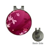 Pink Flower Art Golf Ball Marker Hat Clip