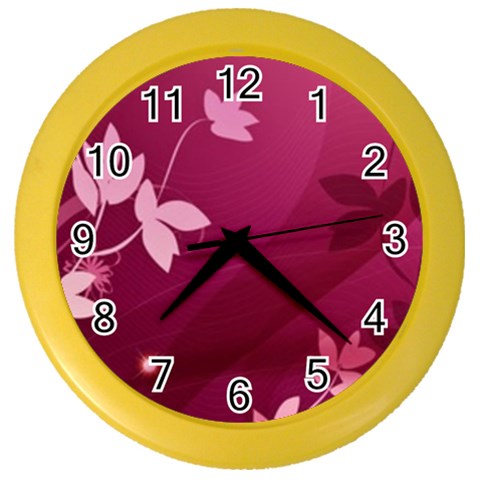 Pink Flower Art Color Wall Clock from ArtsNow.com Front