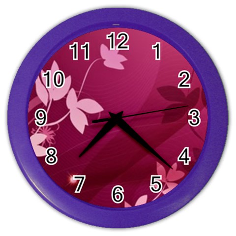 Pink Flower Art Color Wall Clock from ArtsNow.com Front