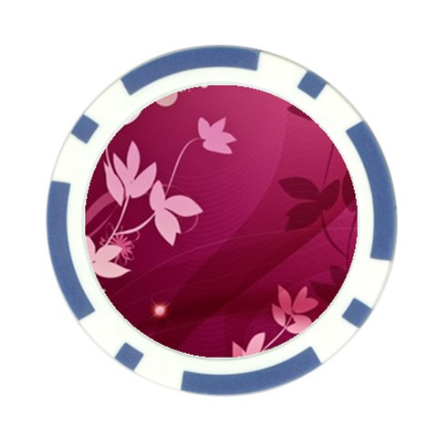 Pink Flower Art Poker Chip Card Guard from ArtsNow.com Front