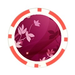 Pink Flower Art Poker Chip Card Guard from ArtsNow.com Front