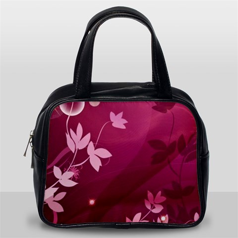 Pink Flower Art Classic Handbag (Two Sides) from ArtsNow.com Back