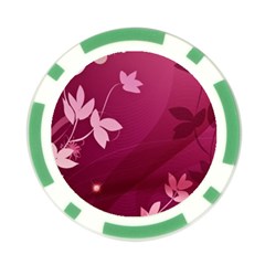 Pink Flower Art Poker Chip Card Guard (10 pack) from ArtsNow.com Front