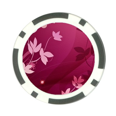 Pink Flower Art Poker Chip Card Guard (10 pack) from ArtsNow.com Back