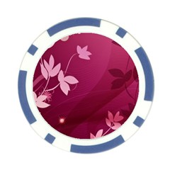 Pink Flower Art Poker Chip Card Guard (10 pack) from ArtsNow.com Back