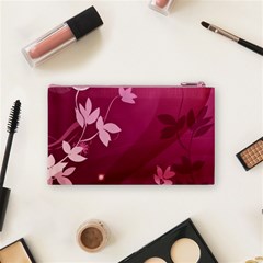 Pink Flower Art Cosmetic Bag (Small) from ArtsNow.com Back