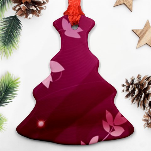 Pink Flower Art Christmas Tree Ornament (Two Sides) from ArtsNow.com Back