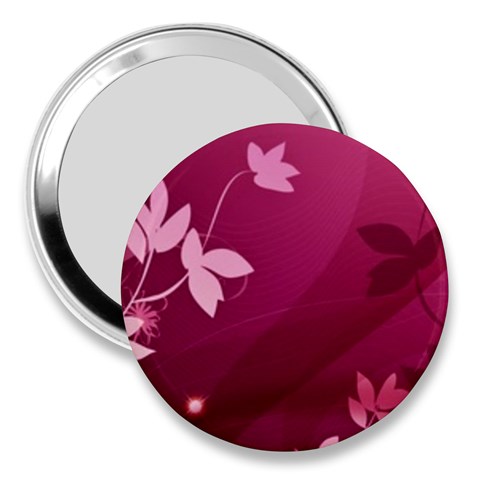 Pink Flower Art 3  Handbag Mirror from ArtsNow.com Front