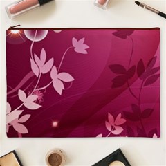 Pink Flower Art Cosmetic Bag (XXXL) from ArtsNow.com Front