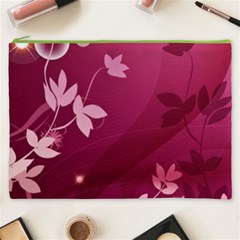 Pink Flower Art Cosmetic Bag (XXXL) from ArtsNow.com Front