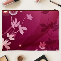 Pink Flower Art Cosmetic Bag (XXXL) from ArtsNow.com Back