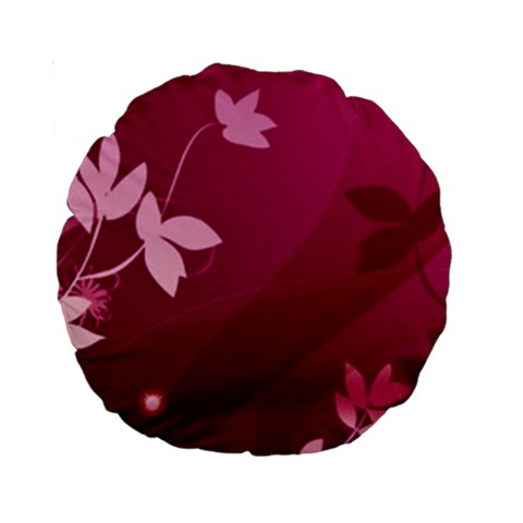 Pink Flower Art Standard 15  Premium Round Cushion  from ArtsNow.com Back