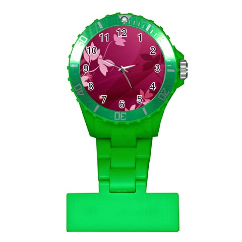 Pink Flower Art Plastic Nurses Watch from ArtsNow.com Front