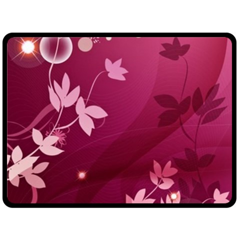 Pink Flower Art Double Sided Fleece Blanket (Large) from ArtsNow.com 80 x60  Blanket Back