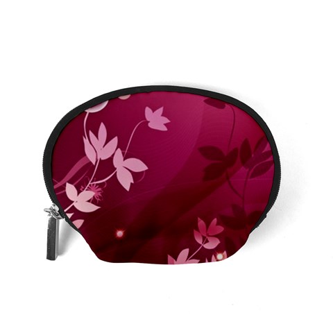 Pink Flower Art Accessory Pouch (Small) from ArtsNow.com Back