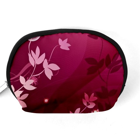 Pink Flower Art Accessory Pouch (Medium) from ArtsNow.com Back