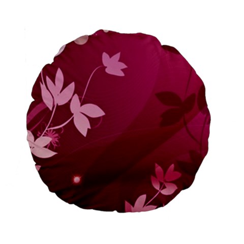 Pink Flower Art Standard 15  Premium Flano Round Cushion  from ArtsNow.com Back