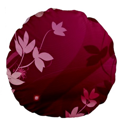 Pink Flower Art Large 18  Premium Flano Round Cushion  from ArtsNow.com Back