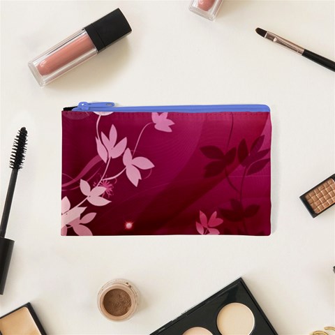 Pink Flower Art Cosmetic Bag (XS) from ArtsNow.com Front