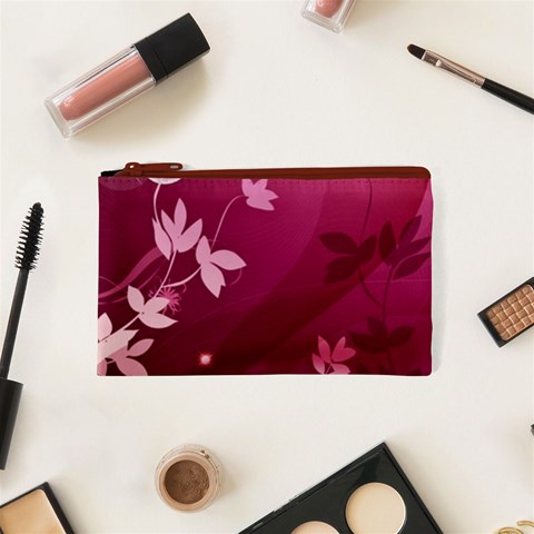 Pink Flower Art Cosmetic Bag (XS) from ArtsNow.com Front