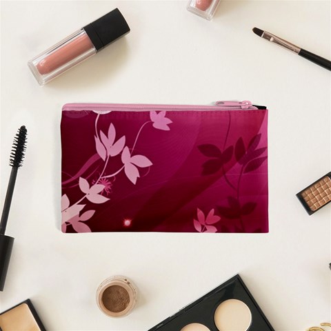 Pink Flower Art Cosmetic Bag (XS) from ArtsNow.com Back