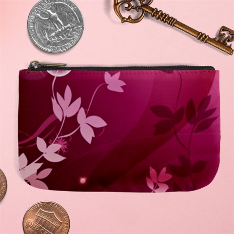 Pink Flower Art Large Coin Purse from ArtsNow.com Front