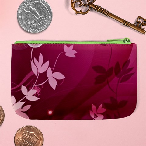 Pink Flower Art Large Coin Purse from ArtsNow.com Back