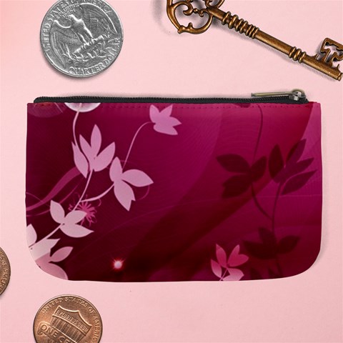 Pink Flower Art Large Coin Purse from ArtsNow.com Back