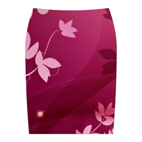 Pink Flower Art Midi Wrap Pencil Skirt from ArtsNow.com Back