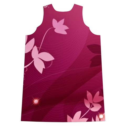 Pink Flower Art Shoulder Cutout Velvet One Piece from ArtsNow.com Back