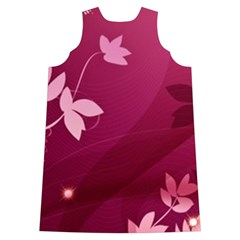 Pink Flower Art Shoulder Cutout Velvet One Piece from ArtsNow.com Back