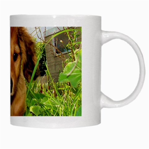 Puppy In Grass White Mug from ArtsNow.com Right